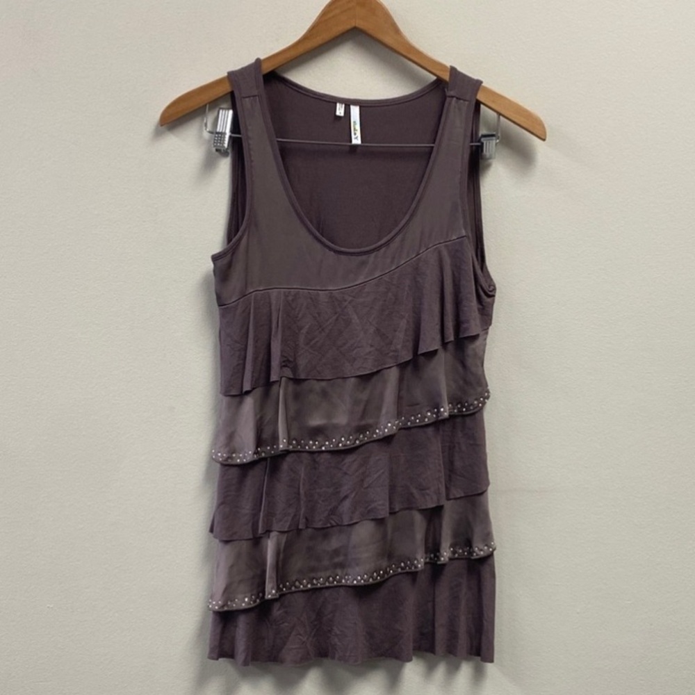 Studio Y Layered Tank Top in Taupe